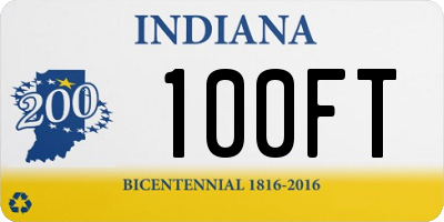 IN license plate 100FT