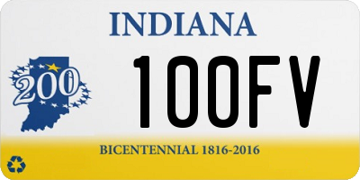 IN license plate 100FV