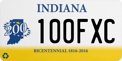IN license plate 100FXC