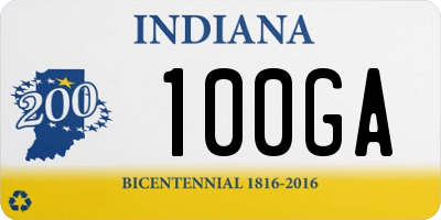 IN license plate 100GA