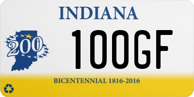 IN license plate 100GF