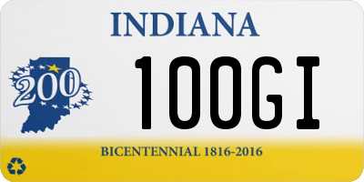 IN license plate 100GI