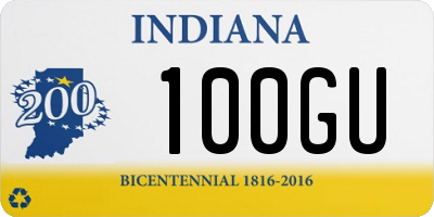 IN license plate 100GU