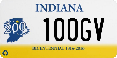 IN license plate 100GV