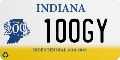 IN license plate 100GY