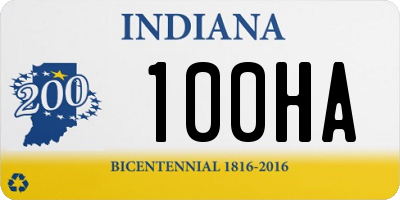 IN license plate 100HA