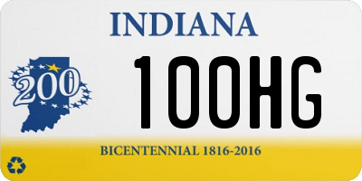 IN license plate 100HG