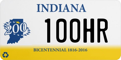 IN license plate 100HR