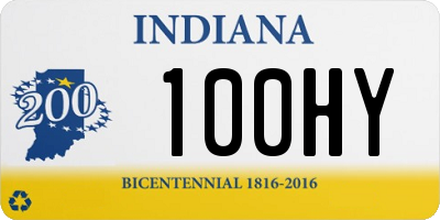 IN license plate 100HY