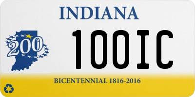 IN license plate 100IC