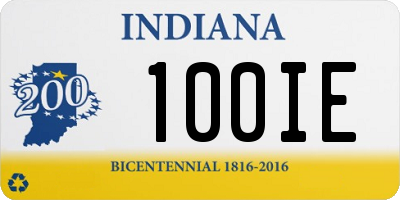 IN license plate 100IE