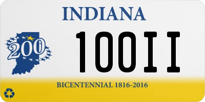 IN license plate 100II