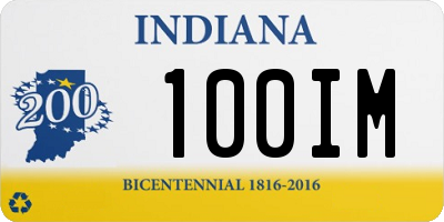 IN license plate 100IM
