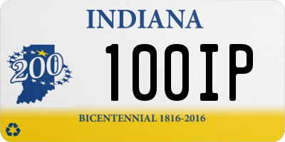 IN license plate 100IP
