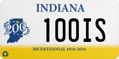 IN license plate 100IS
