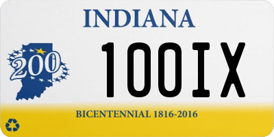 IN license plate 100IX