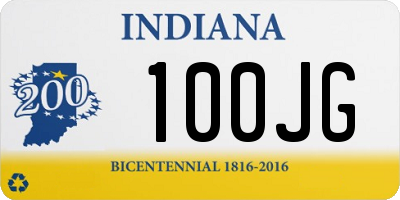 IN license plate 100JG