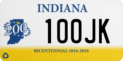 IN license plate 100JK