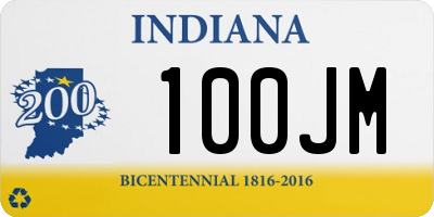 IN license plate 100JM