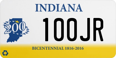 IN license plate 100JR