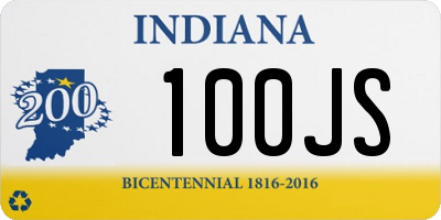 IN license plate 100JS