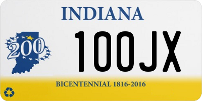 IN license plate 100JX