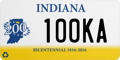 IN license plate 100KA