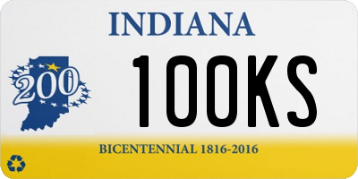 IN license plate 100KS