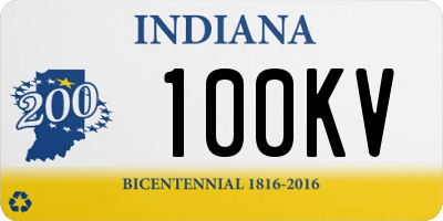 IN license plate 100KV