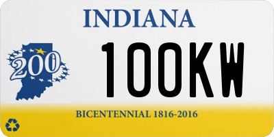 IN license plate 100KW