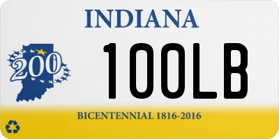 IN license plate 100LB