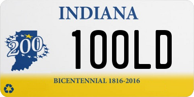 IN license plate 100LD