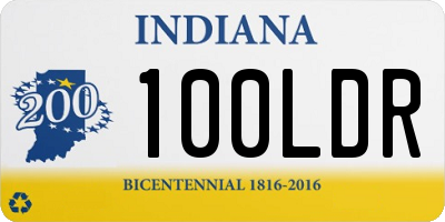 IN license plate 100LDR
