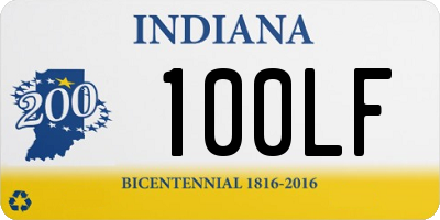 IN license plate 100LF