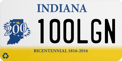 IN license plate 100LGN