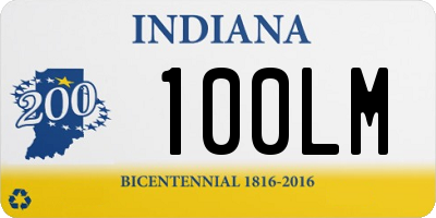 IN license plate 100LM