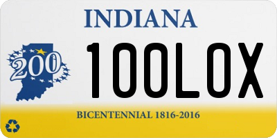 IN license plate 100LOX