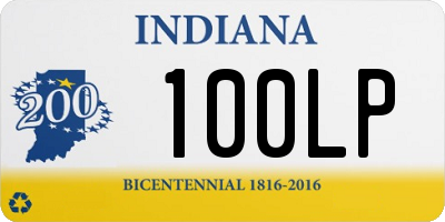 IN license plate 100LP