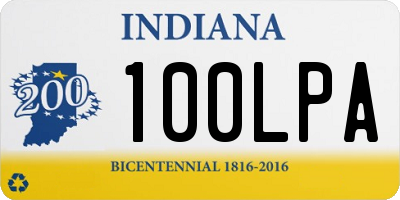 IN license plate 100LPA
