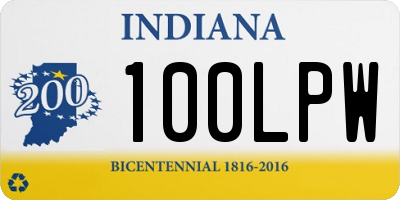 IN license plate 100LPW