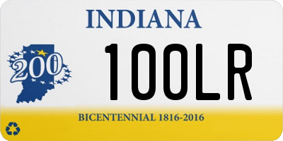 IN license plate 100LR