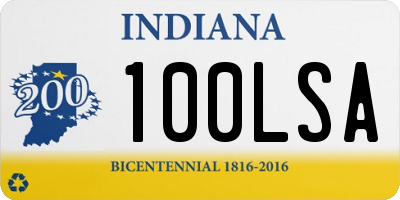 IN license plate 100LSA