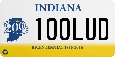 IN license plate 100LUD