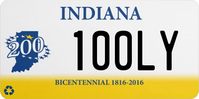 IN license plate 100LY