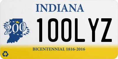 IN license plate 100LYZ