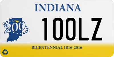 IN license plate 100LZ