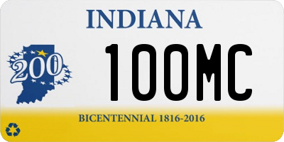 IN license plate 100MC