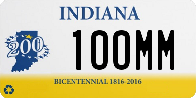IN license plate 100MM