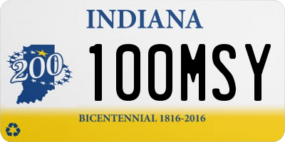 IN license plate 100MSY