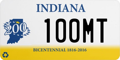 IN license plate 100MT